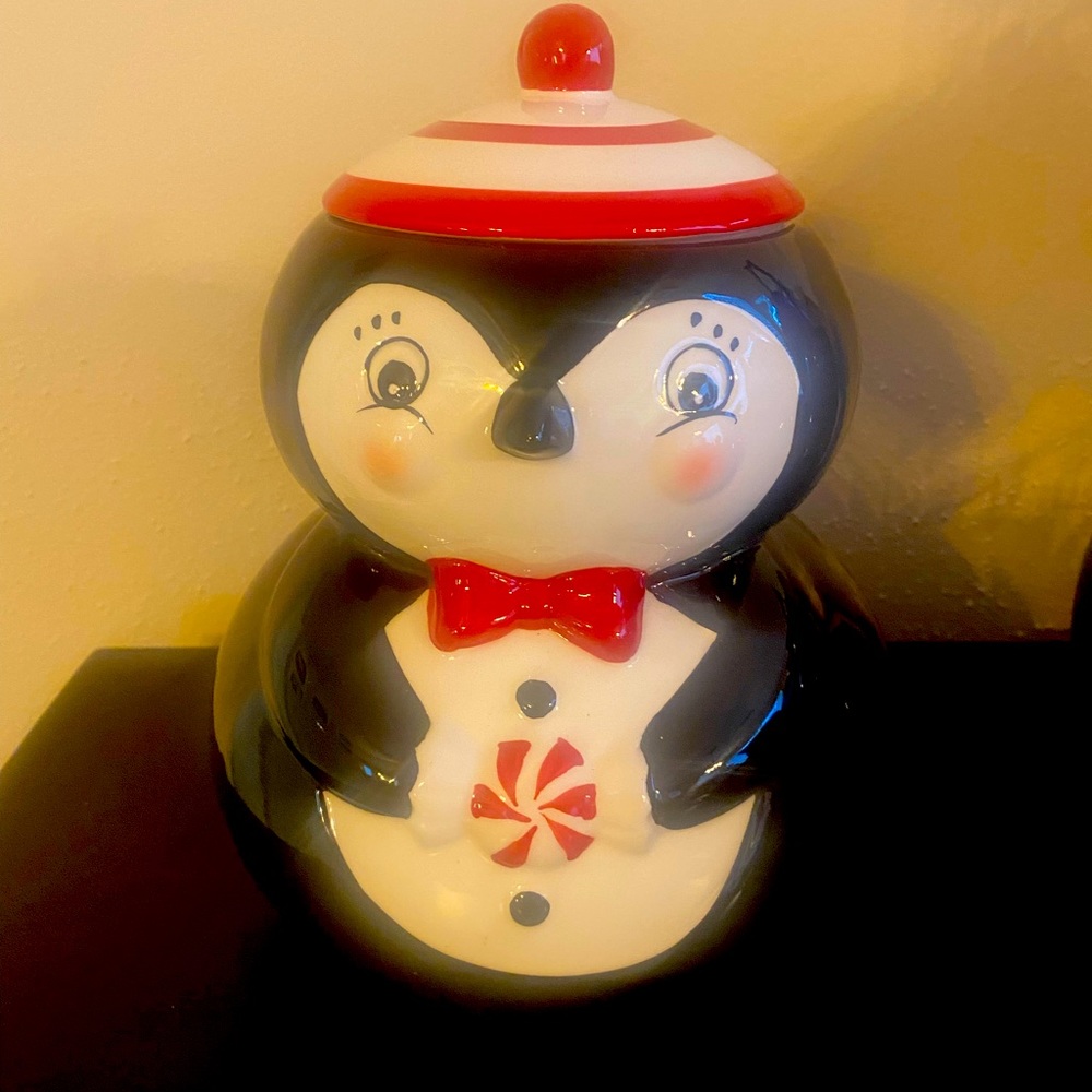 Johanna Parker Christmas Penguin Large Canister